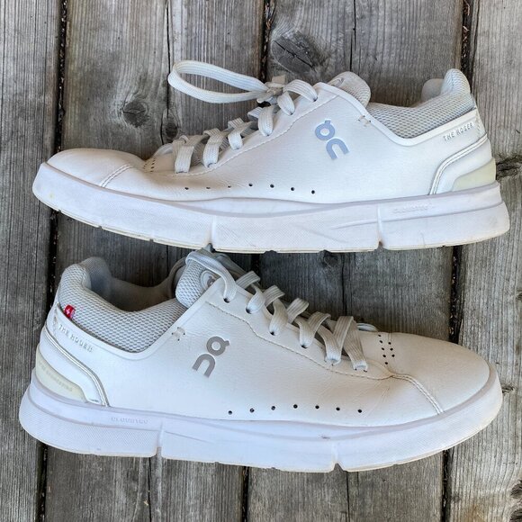 On Cloud The Roger Clubhouse Lace Up Low Top White Sneaker Shoes Mens Size 9 - Picture 2 of 8
